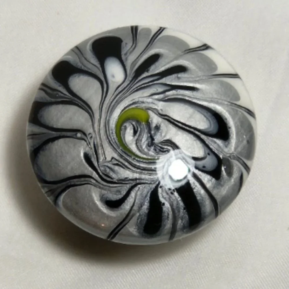 Hand Crafted Cabinet Door Knobs Hand Painted Flowers Black Silver White Yellow